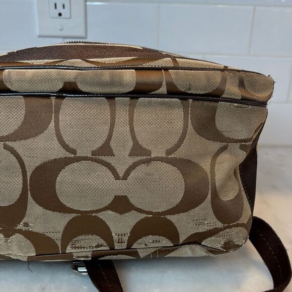 Coach Backpack Purse Vintage Jacquard Signature Logo Stripe Large Backpack - HTF main image 10